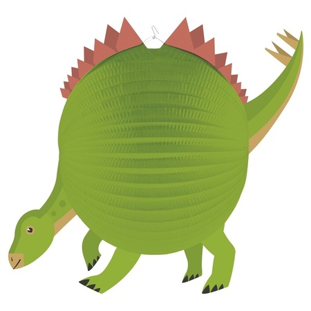 Dinosaurus ronde lampion 25 cm met lampionstokje