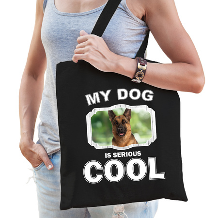 German shephard my dog is serious cool bag black 