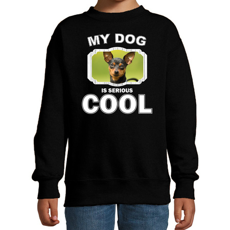 Miniature pinscher sweater my dog is serious cool black for children