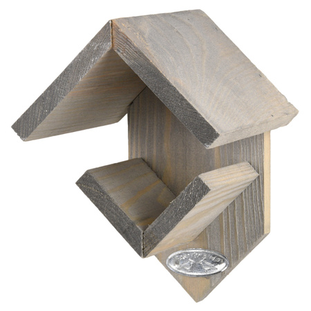 Esschert houten pindakaashuisje - grijs - Old Look - vogelvoederhuisje