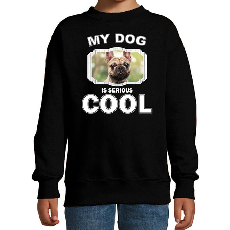 French bulldog sweater my dog is serious cool black for children