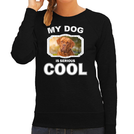 Honden liefhebber trui / sweater Franse mastiff my dog is serious cool zwart voor dames