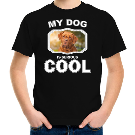 Honden liefhebber shirt Franse mastiff my dog is serious cool zwart voor kinderen