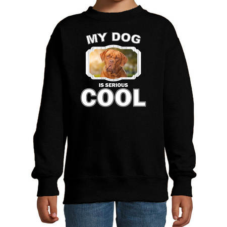 Honden liefhebber trui / sweater Franse mastiff my dog is serious cool zwart voor kinderen