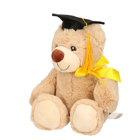Pluche bear graduate theme beige 20 cm