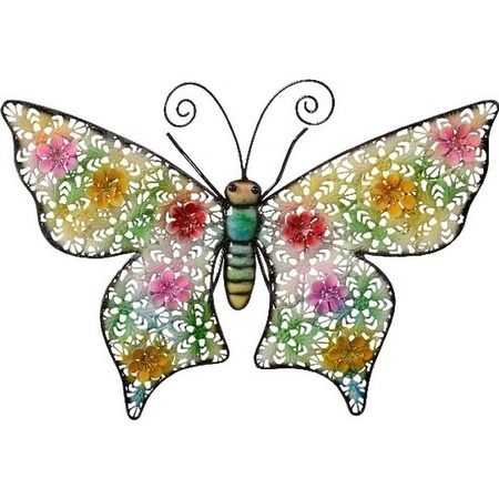 Big metal butterfly coloured 30 x 43 cm garden decoration