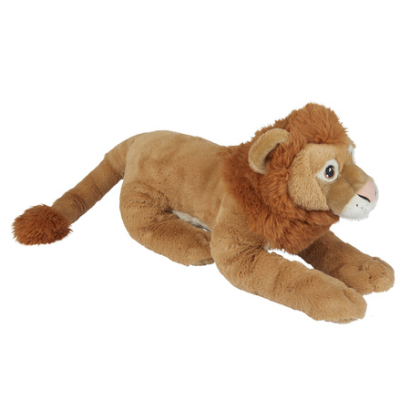 Bruine leeuwen knuffels liggend 60 cm knuffeldieren