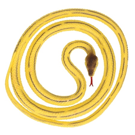 Big rubber toy Python snake yellow 137 cm