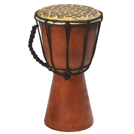 Handgemaakte houten drum met giraffeprint 25 cm