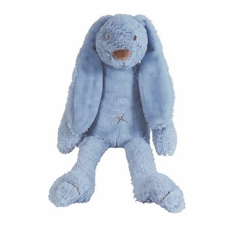 Denim blauw knuffel konijn Richie 28 cm