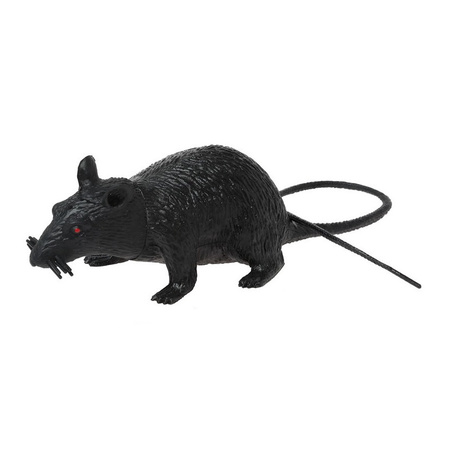 Horror decoration rat black 22 cm