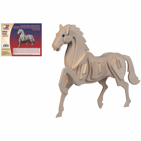 Wooden 3D puzzle horse