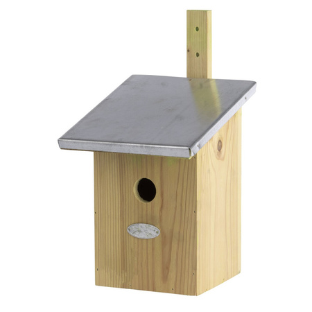 Wooden nesting bird house 33 cm with zinc roof