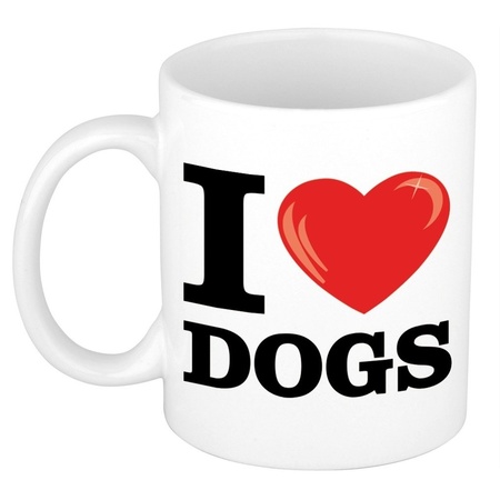 Cadeau I Love Dogs koffiemok / beker voor honden liefhebber 300 ml