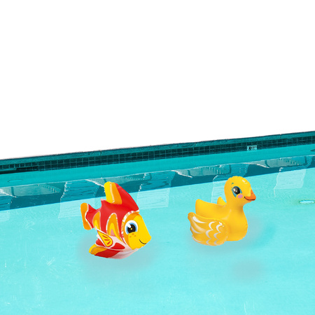 Intex kleine opblaas dieren zwembad setje eend/vis 25 cm