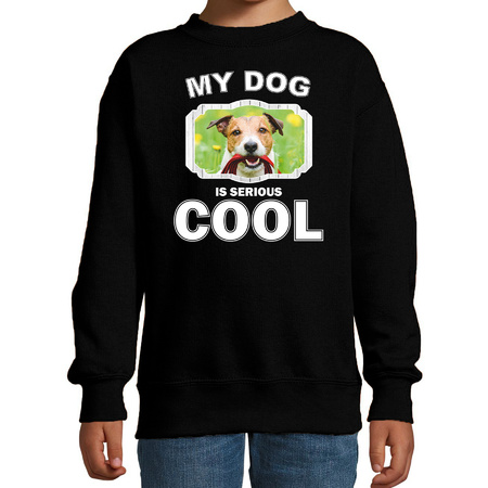 Jack russel sweater my dog is serious cool black for children