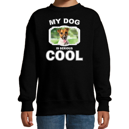 Honden liefhebber trui / sweater Jack russel my dog is serious cool zwart voor kinderen