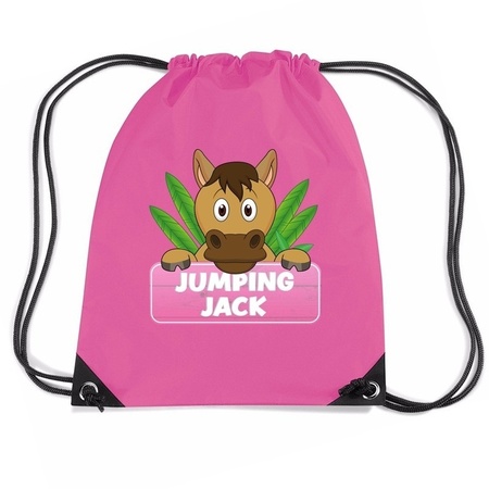 Jumping Jack the horse nylon bag pink 11 liter