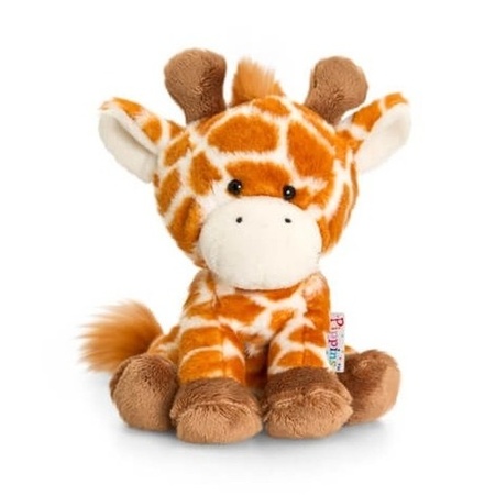 Keel Toys pluche giraffe knuffel 14 cm met Gefeliciteerd A5 wenskaart