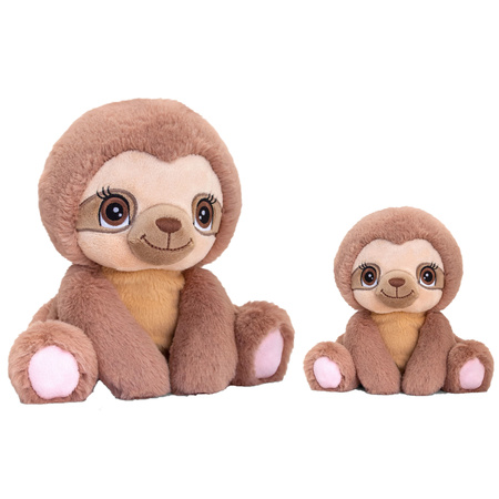 Keel Toys - Pluche knuffel dieren set 2x luiaards 16 en 25 cm