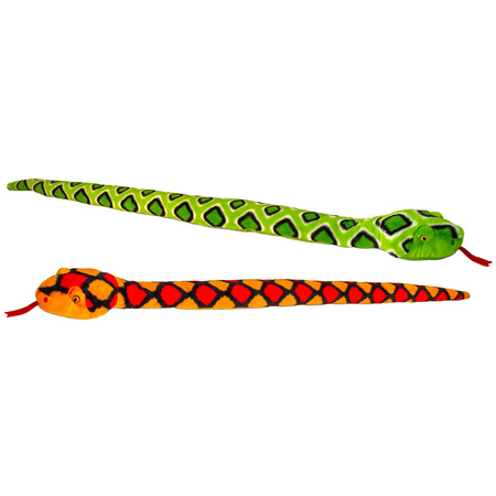Keel Toys - Soft toy animals set of 2x snakes - red/green 100 cm