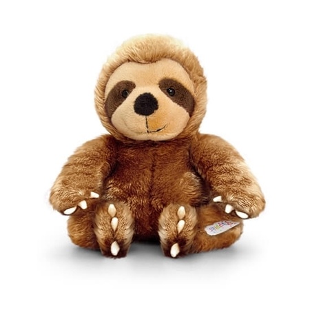 Plush soft toy animal sloth 14 cm and Happy Birthday postcard