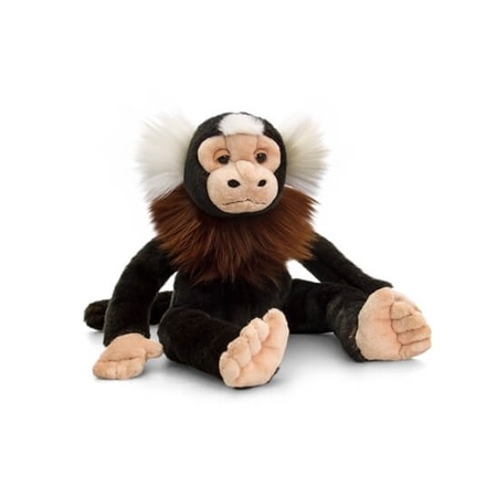 Plush black marmoset monkey cuddle toy sitting 30cm