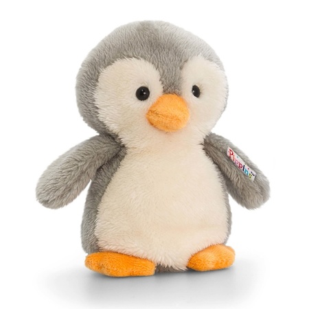 Plush grey/white penguin cuddle toy 14cm