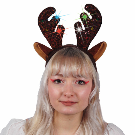 Christmas diadem / hairband reindeer antlers with lights