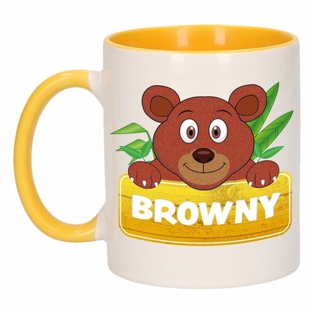 Browny mug yellow / white 300 ml