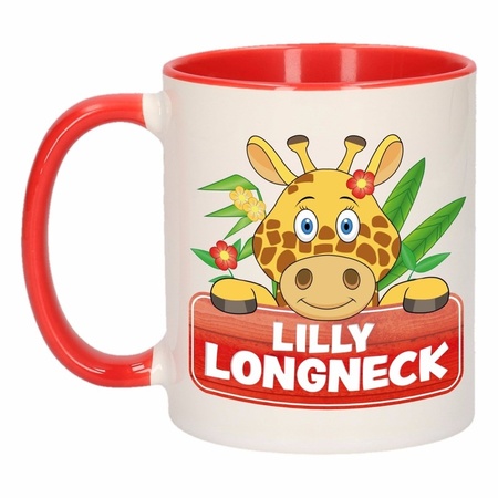 Lilly Longneck mug red / white 300 ml