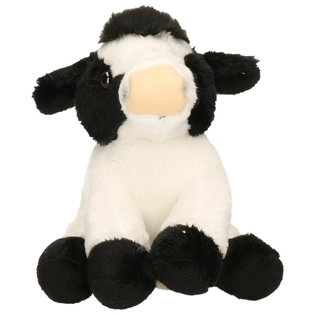 Farm animals soft toys 2x - Sheep/Lamb and Cow 15 cm