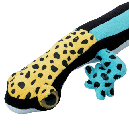 Soft toy cuddle animals Gecko Lizard - pluche fabric - premium quality - blue/yellow - 62 cm