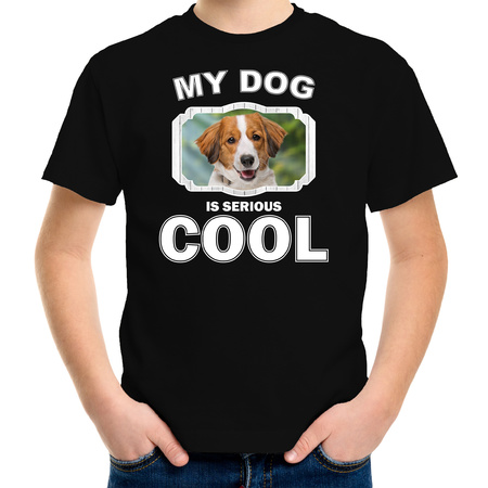 Kooiker dog t-shirt my dog is serious cool black for children