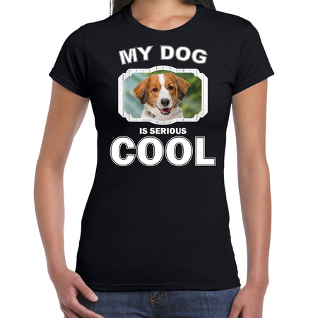 Kooiker dog t-shirt my dog is serious cool black for women