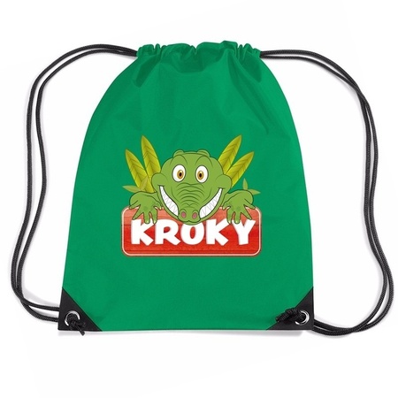 Kroky the crocodile nylon bag green 11 liter