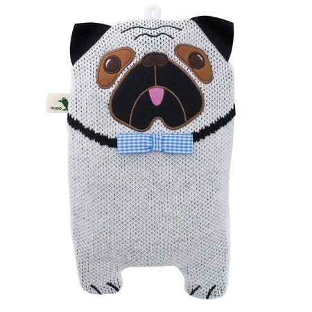 Hot water bottle with pug dog sleeve 0.8 liters