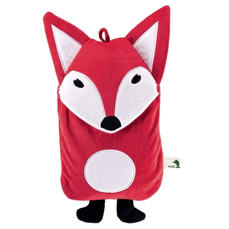 Hot water bottle with red fox sleeve 0.8 liters