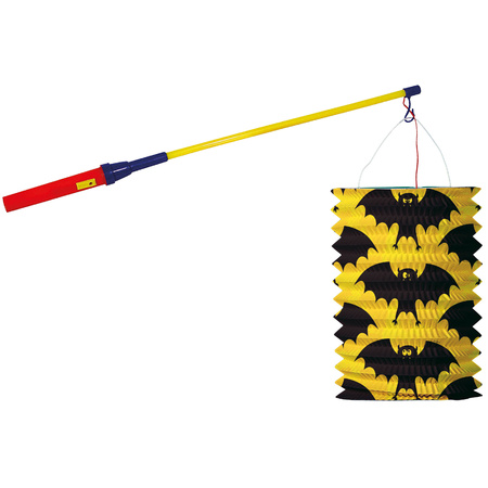 Lantern stick 50 cm - with bat lantern - yrellow - 25 cm