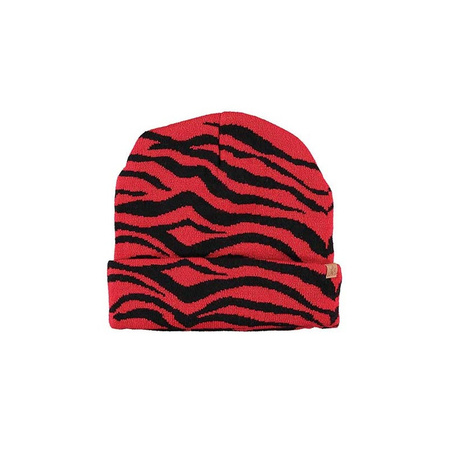 Scarf and hat set for children tiger print red
