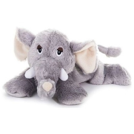Magnetron warmte knuffel olifant grijs 18 cm met opwarm deksel