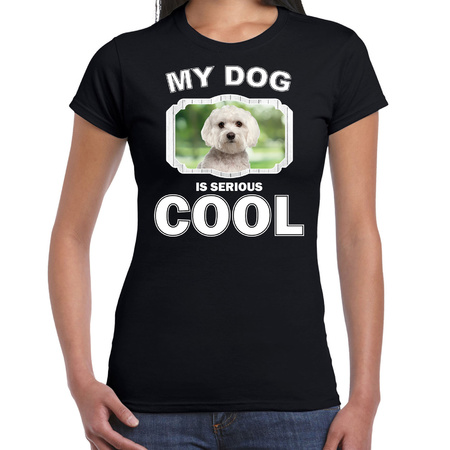 Bichon maltese dog t-shirt my dog is serious cool black for women