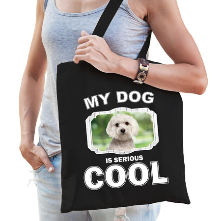 Bichon maltese my dog is serious cool bag black 
