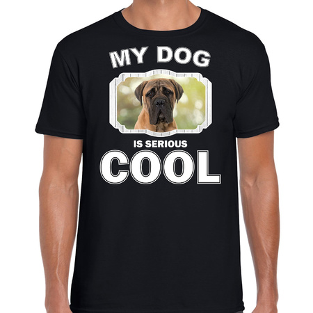 Mastiff dog t-shirt my dog is serious cool black for men