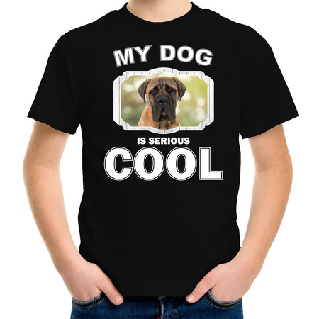 Mastiff dog t-shirt my dog is serious cool black for children