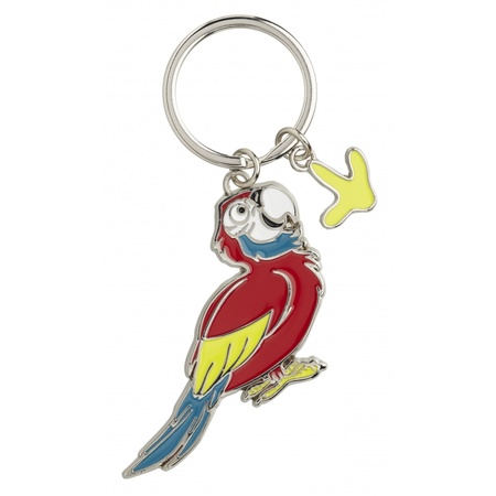 Metalen sleutelhanger papegaai 5 cm