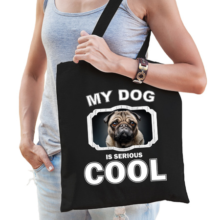 Pug my dog is serious cool bag black 
