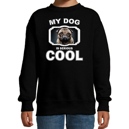 Pug sweater my dog is serious cool black for children