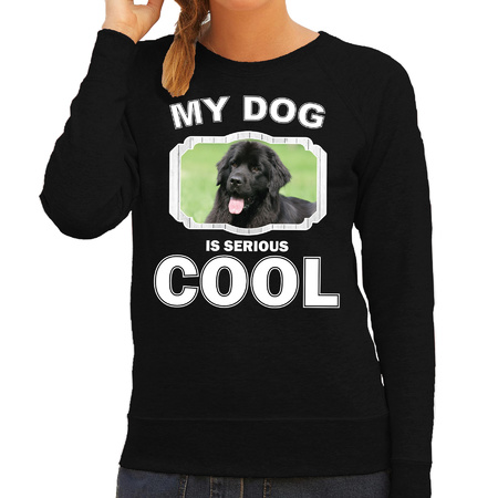 Honden liefhebber trui / sweater Newfoundlander  my dog is serious cool zwart voor dames