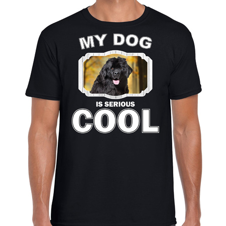 Newfoundlander dog t-shirt my dog is serious cool black for men